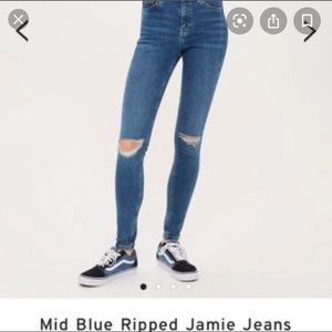 topshop blue ripped jeans